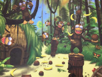 Gromada małp rzucających bananami