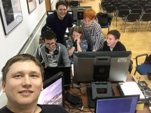 Selfi naszego zespołu na Global Game Jam w Cieszynie 2018