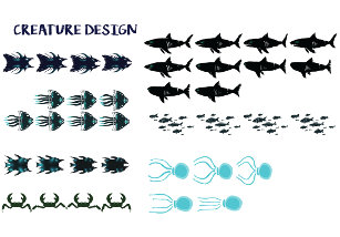 Projekt graficzny morskich stworzeń