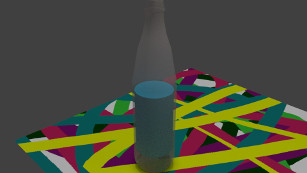 Trójwymiarowy model butelki z płynem